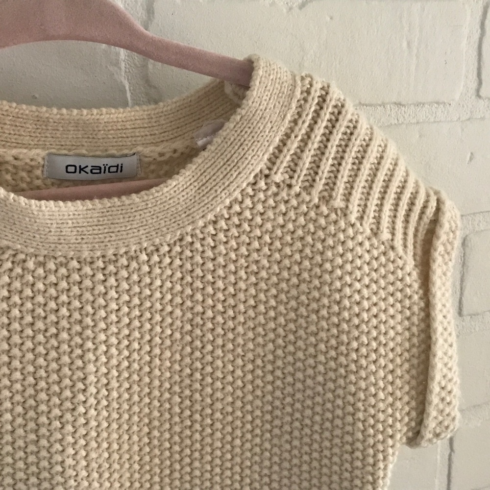🌺 Host Pick !! 🌺 Okaïdi Cute tricot Cream Top - Girl Size 4 - Picture 2 of 4